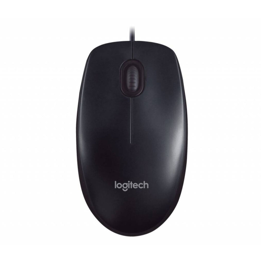 Mouse óptico Logitech M90, con cable USB. Negro