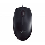 Mouse óptico Logitech M90, con cable USB. Negro