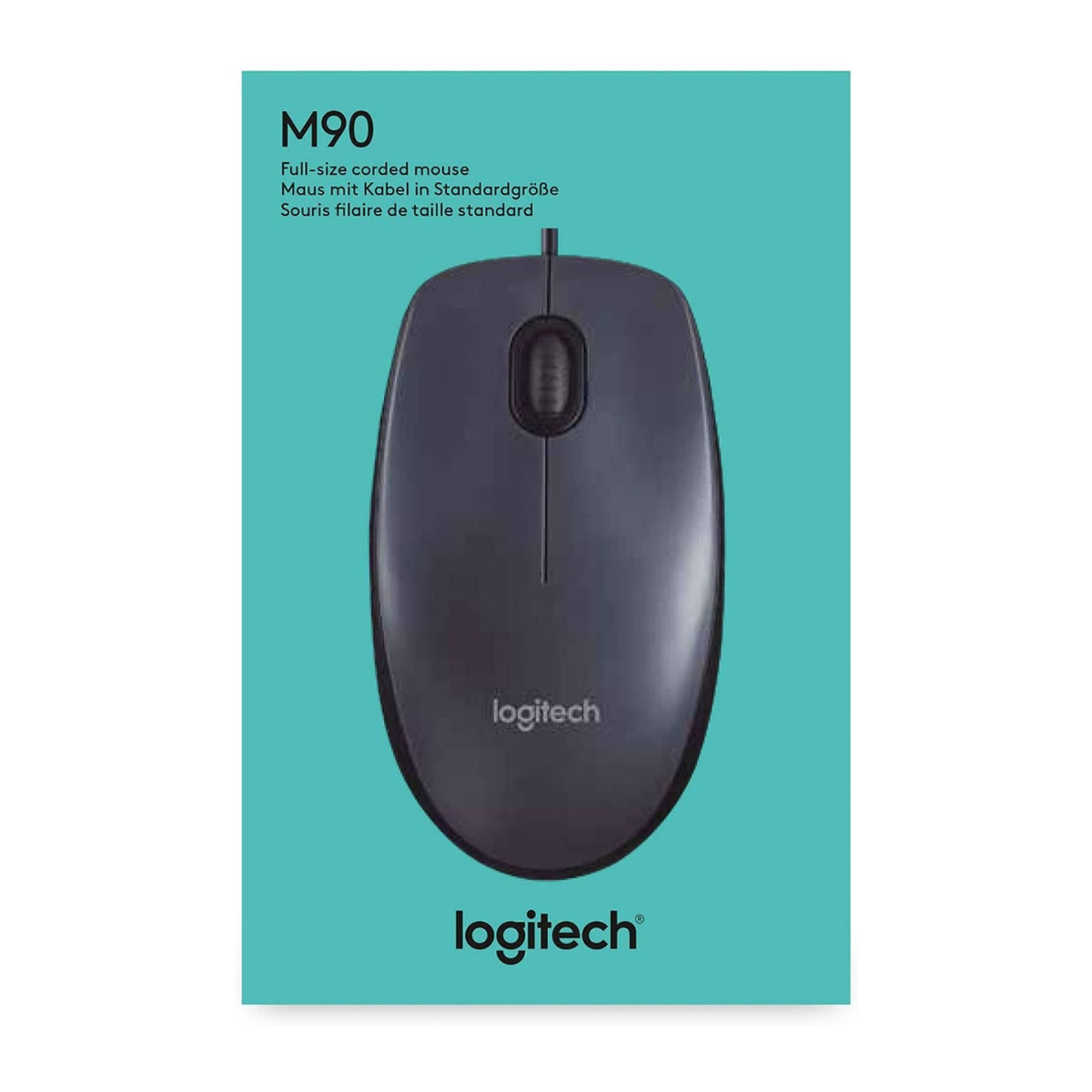 Mouse óptico Logitech M90, con cable USB. Negro