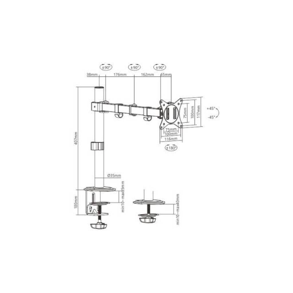 Soporte Monitor Brazo Móvil Hasta 32"/ 9Kg
